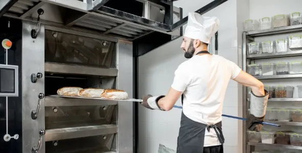 chef using oven